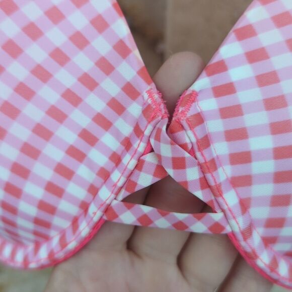 34DD Demi Pink and White Victoria's Secret Bra Colorful Bright Underwire - Picture 2 of 8